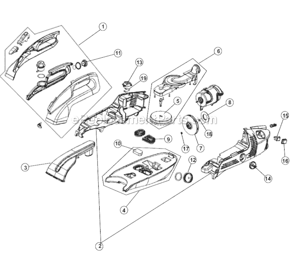 Page A Diagram and Parts List for MSE2850X  Dirt Devil Carpet Cleaner
